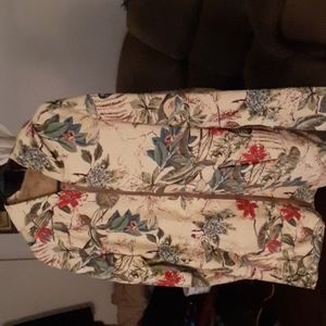 Zip up jacket with hood.